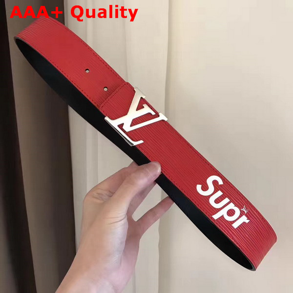 Louis Vuitton Supreme Belts Red Epi Leather Replica