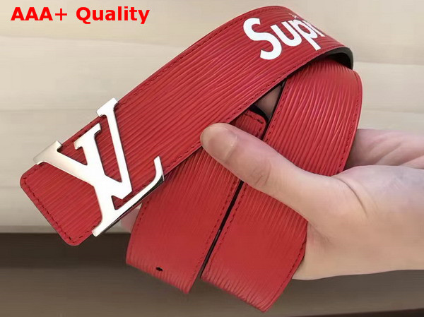 Louis Vuitton Supreme Belts Red Epi Leather Replica