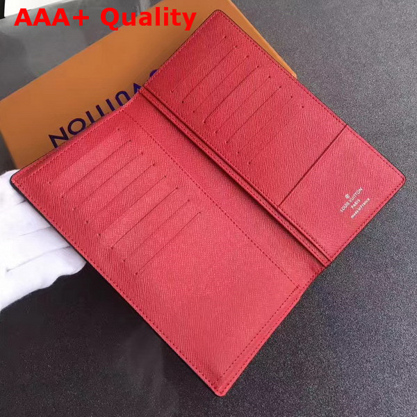 Louis Vuitton Supreme Brazza Wallet in Red Supple Epi Leather Replica