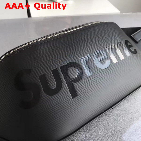 Louis Vuitton Supreme Collaboration Belt Bag in Black Epi Leather Replica