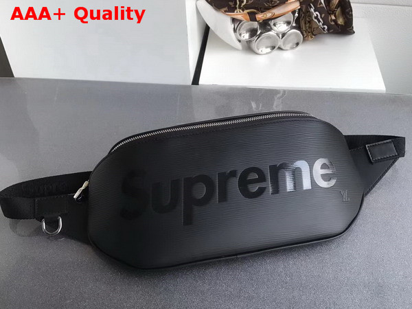 Louis Vuitton Supreme Collaboration Belt Bag in Black Epi Leather Replica