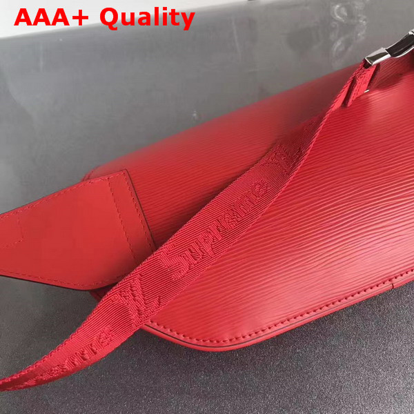 Louis Vuitton Supreme Collaboration Belt Bag in Red Epi Leather Replica