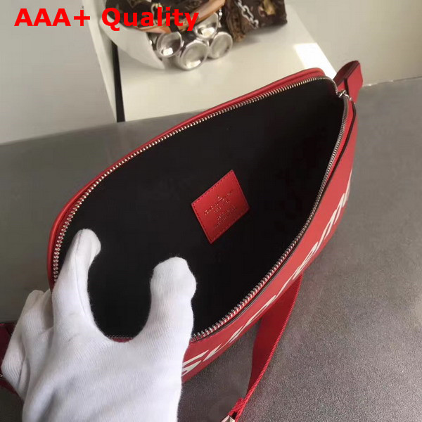 Louis Vuitton Supreme Collaboration Belt Bag in Red Epi Leather Replica