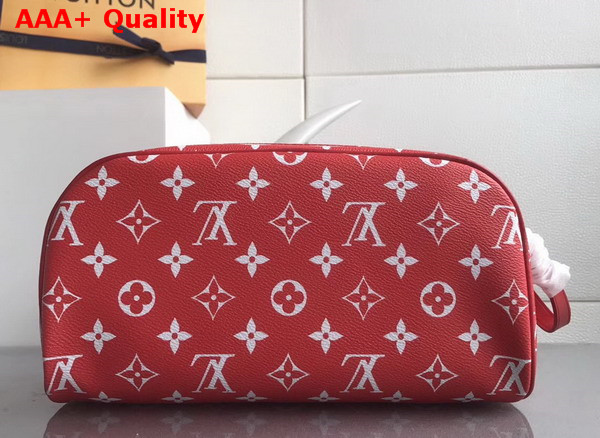 Louis Vuitton Supreme King Size Toiletry Bag Red Monogram Canvas Replica