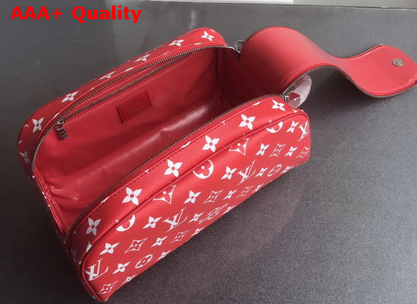 Louis Vuitton Supreme King Size Toiletry Bag Red Monogram Canvas Replica