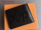 Louis Vuitton Supreme Slender Wallet in Black Epi Leather Replica