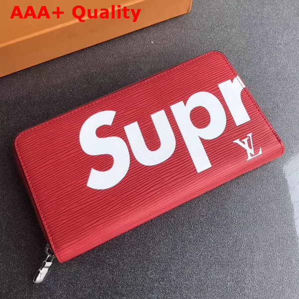 Louis Vuitton Supreme Zippy Organizer Red Epi Leather Replica