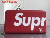 Louis Vuitton Supreme Zippy Organizer Red Epi Leather Replica