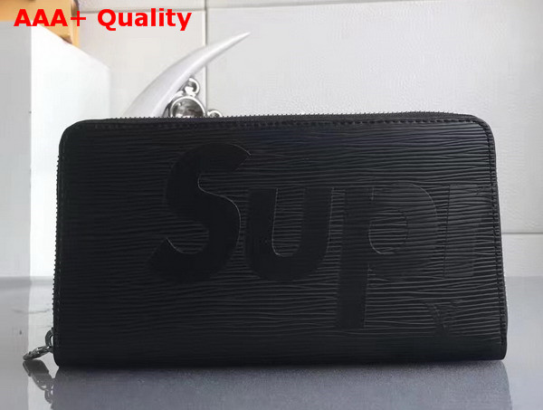 Louis Vuitton Supreme Zippy Organizer in Black Epi Leather Replica