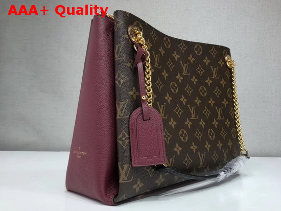 Louis Vuitton Surene MM Monogram Coated Canvas with Purple Grained Calf Leather Replica