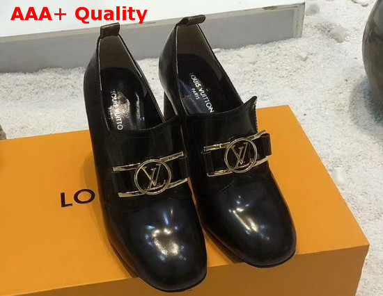 Louis Vuitton Swift Loafer Black Glazed Calf Leather and Monogram Canvas 1A7U6J Replica