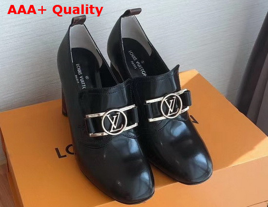 Louis Vuitton Swift Loafer Black Glazed Calf Leather and Monogram Canvas 1A7U6J Replica