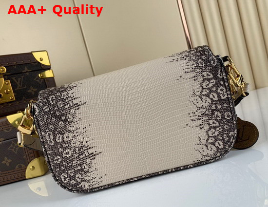 Louis Vuitton Swing Handbag Cream Lizard Leather Replica