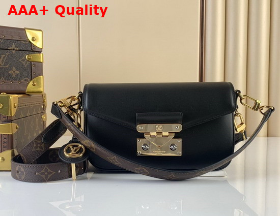 Louis Vuitton Swing Handbag in Black Calfskin Leather M20393 Replica