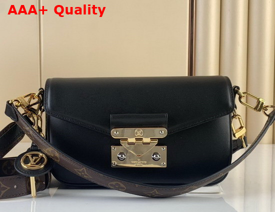 Louis Vuitton Swing Handbag in Black Calfskin Leather M20393 Replica