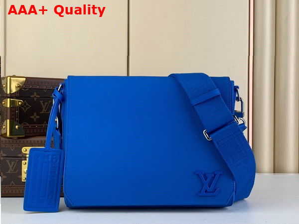 Louis Vuitton Takeoff Messenger in Bright Blue Cowhide Leather Replica