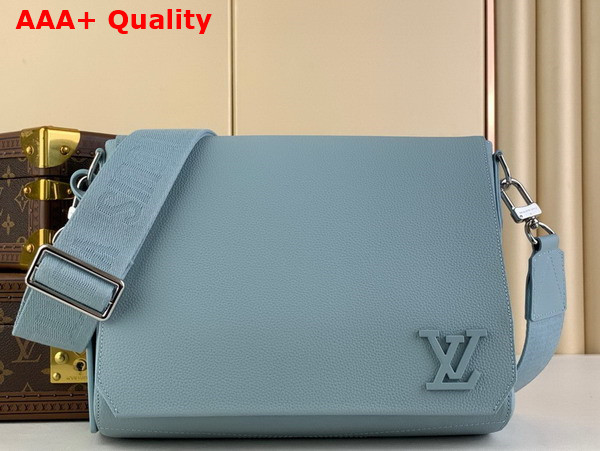 Louis Vuitton Takeoff Messenger in Cloud Blue Cowhide Leather Replica