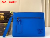 Louis Vuitton Takeoff Pouch in Bright Blue Aerogram Leather M82270 Replica