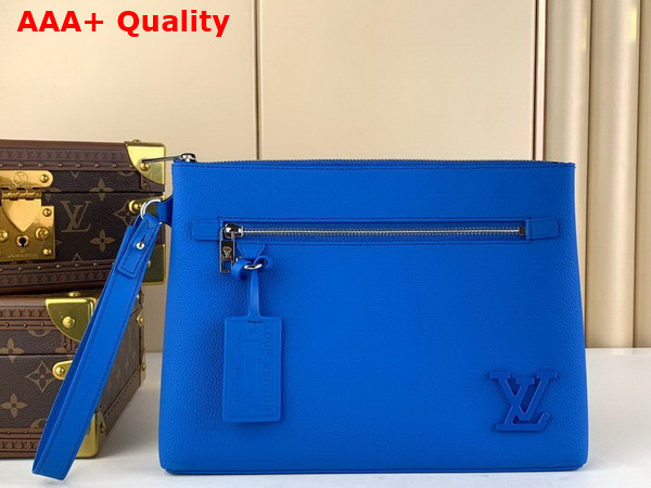 Louis Vuitton Takeoff Pouch in Bright Blue Aerogram Leather M82270 Replica