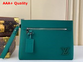 Louis Vuitton Takeoff Pouch in Evergreen Aerogram Leather Replica