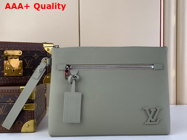 Louis Vuitton Takeoff Pouch in Sage Aerogram Leather Replica