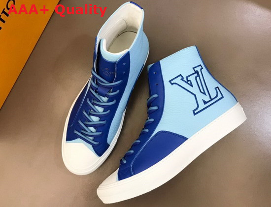 Louis Vuitton Tattoo Sneaker Boot in Blue Grained Calf Leather 1A8XW6 Replica