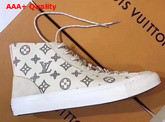 Louis Vuitton Tattoo Sneaker Boot in Cream Monogram Cotton Canvas Replica