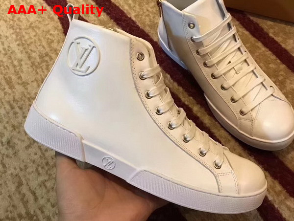 Louis Vuitton Tattoo Sneaker Boot in White Calf Leather 1A37TE Replica