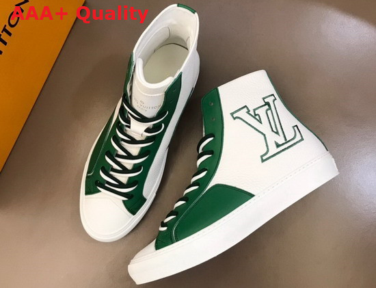 Louis Vuitton Tattoo Sneaker Boot in White Grained Calf Leather 1A8XWS Replica