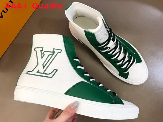 Louis Vuitton Tattoo Sneaker Boot in White Grained Calf Leather 1A8XWS Replica