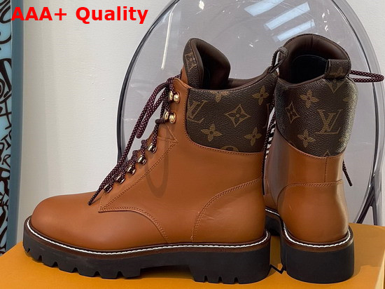 Louis Vuitton Territory Flat Ranger Cognac Brown Calf Leather and Patent Monogram Canvas 1A9596 Replica