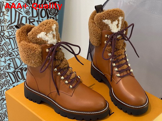 Louis Vuitton Territory Flat Ranger Cognac Brown Calf Leather and Shearling 1A95JF Replica