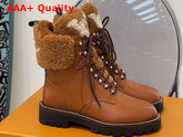 Louis Vuitton Territory Flat Ranger Cognac Brown Calf Leather and Shearling 1A95JF Replica