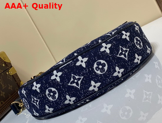 Louis Vuitton The Half Moon Loop Baguette Handbag in Navy Blue Monogram Denim Jacquard Textile M81166 Replica