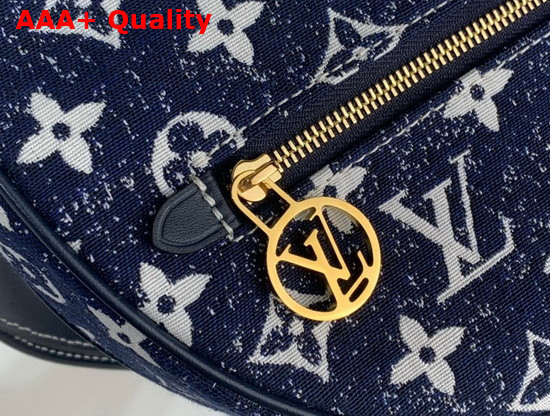 Louis Vuitton The Half Moon Loop Baguette Handbag in Navy Blue Monogram Denim Jacquard Textile M81166 Replica