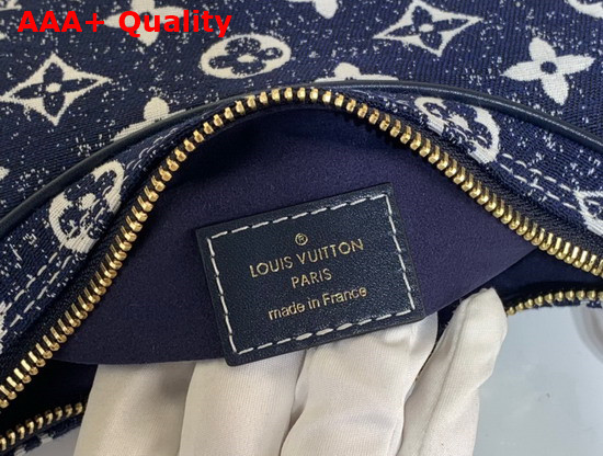 Louis Vuitton The Half Moon Loop Baguette Handbag in Navy Blue Monogram Denim Jacquard Textile M81166 Replica