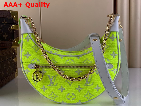 Louis Vuitton The Loop Half Moon Baguette Bag in Yellow Monogram Jacquard Velvet M81484 Replica