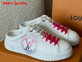 Louis Vuitton Time Out Open Back Sneaker Fuchsia Pink Printed Calf Leather 1AA1CQ Replica