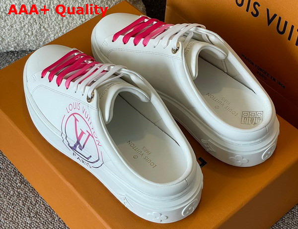 Louis Vuitton Time Out Open Back Sneaker Fuchsia Pink Printed Calf Leather 1AA1CQ Replica