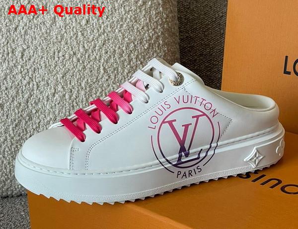 Louis Vuitton Time Out Open Back Sneaker Fuchsia Pink Printed Calf Leather 1AA1CQ Replica