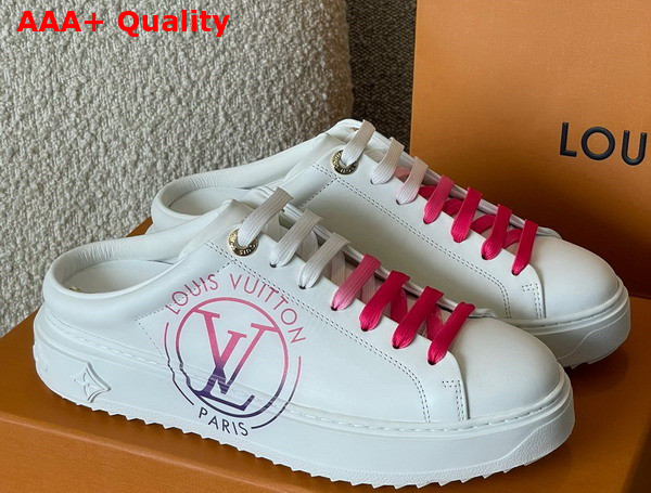 Louis Vuitton Time Out Open Back Sneaker Fuchsia Pink Printed Calf Leather 1AA1CQ Replica