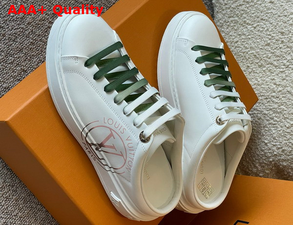 Louis Vuitton Time Out Open Back Sneaker Khaki Green Printed Calf Leather 1AA1D6 Replica