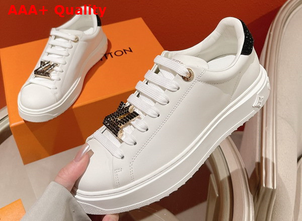 Louis Vuitton Time Out Sneaker Black Calf Leather and Strass 1AB418 Replica