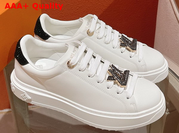 Louis Vuitton Time Out Sneaker Black Calf Leather and Strass 1AB418 Replica