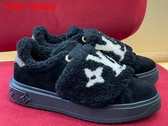 Louis Vuitton Time Out Sneaker Black Suede Calf Leather and Shearling 1AADTK Replica