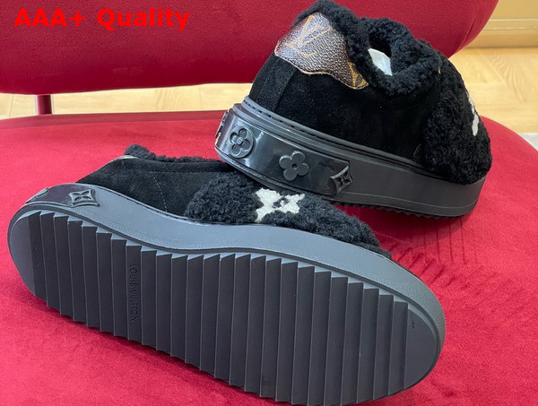 Louis Vuitton Time Out Sneaker Black Suede Calf Leather and Shearling 1AADTK Replica