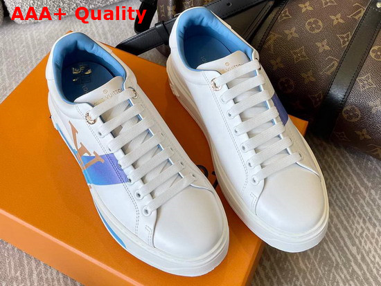 Louis Vuitton Time Out Sneaker Blue Printed Calf Leather 1A95CB Replica