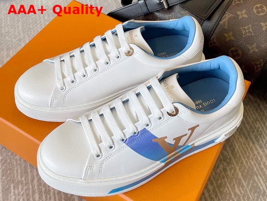 Louis Vuitton Time Out Sneaker Blue Printed Calf Leather 1A95CB Replica