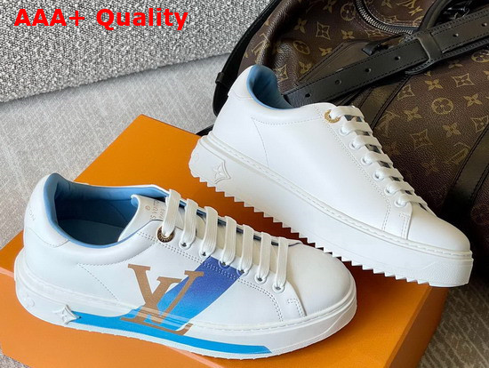 Louis Vuitton Time Out Sneaker Blue Printed Calf Leather 1A95CB Replica