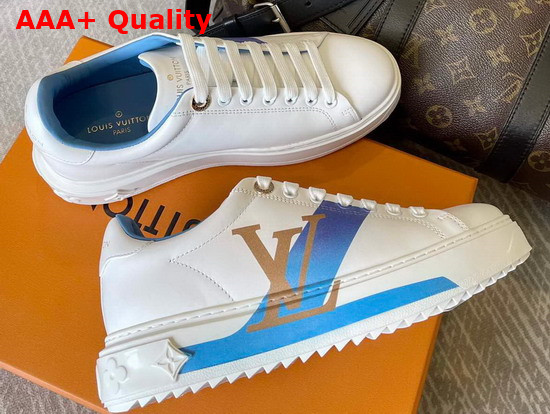 Louis Vuitton Time Out Sneaker Blue Printed Calf Leather 1A95CB Replica